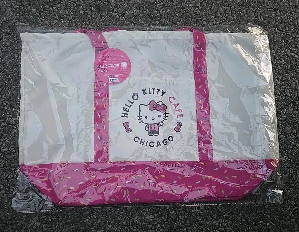 Hello Kitty Cafe Chicago Tote Bag Pink White Sanrio Exclusive NEW Sealed